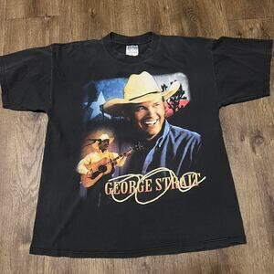 Vintage George Strait Country Music T-shirt Faded Black
